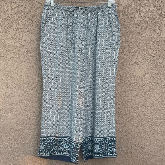 Talbots Pants - TALBOTS 100% Silk Palazzo Pants Women Plus Size 16W Wide Leg Breezy Wearable Art